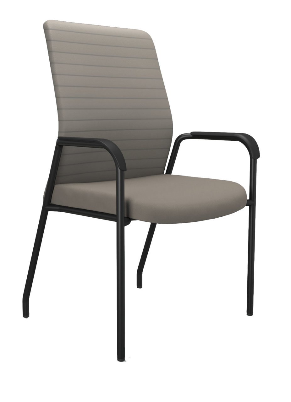 iCentric Mesh Guest Chair with Arms from ergoCentric. Equipped with Black Frame and Beige Seat