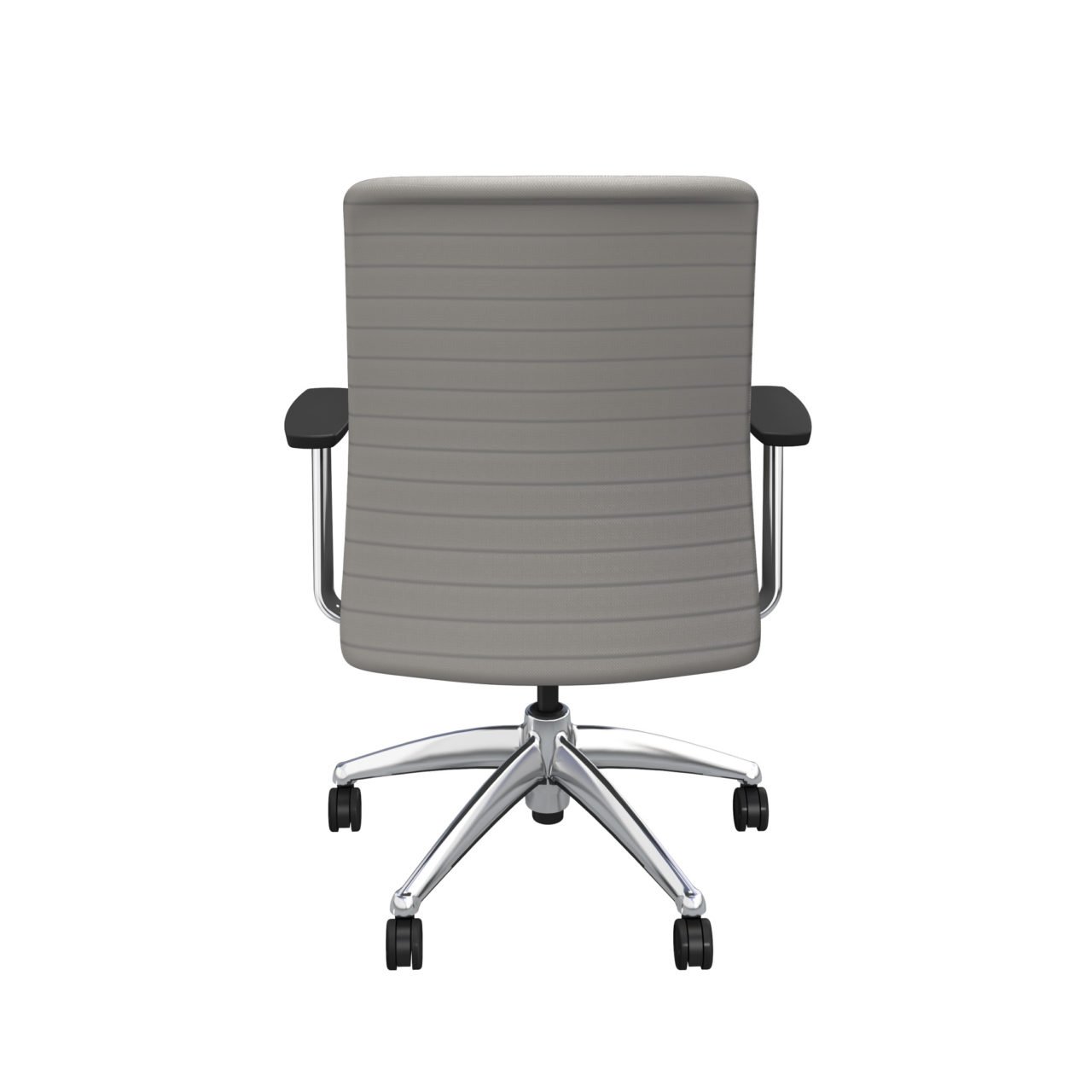 iCentric Mesh Back office chair from ergoCentric. Black. Equipped with 2 Position Lock Swivel Tilt Mechanism, Chrome Fixed Boardroom Arms, Chrome Base, Arms, and Casters.