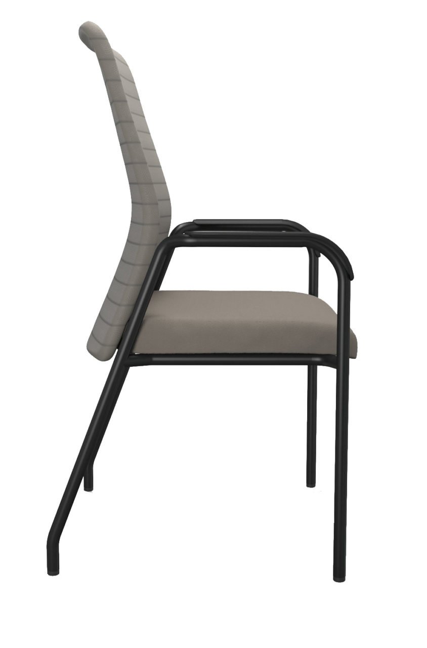 iCentric Mesh Guest Chair with Arms from ergoCentric. Equipped with Black Frame and Beige Seat
