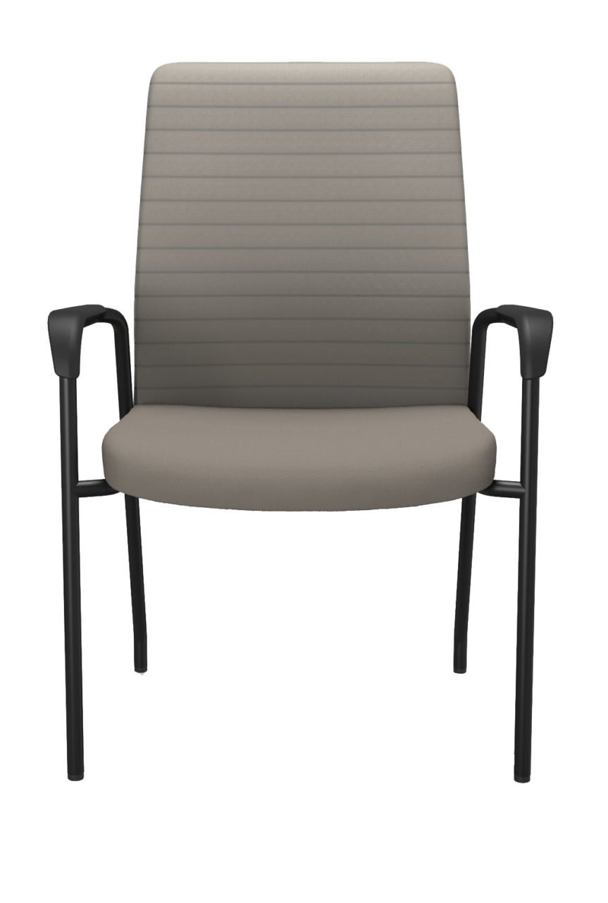 iCentric Mesh Guest Chair with Arms from ergoCentric. Equipped with Black Frame and Beige Seat