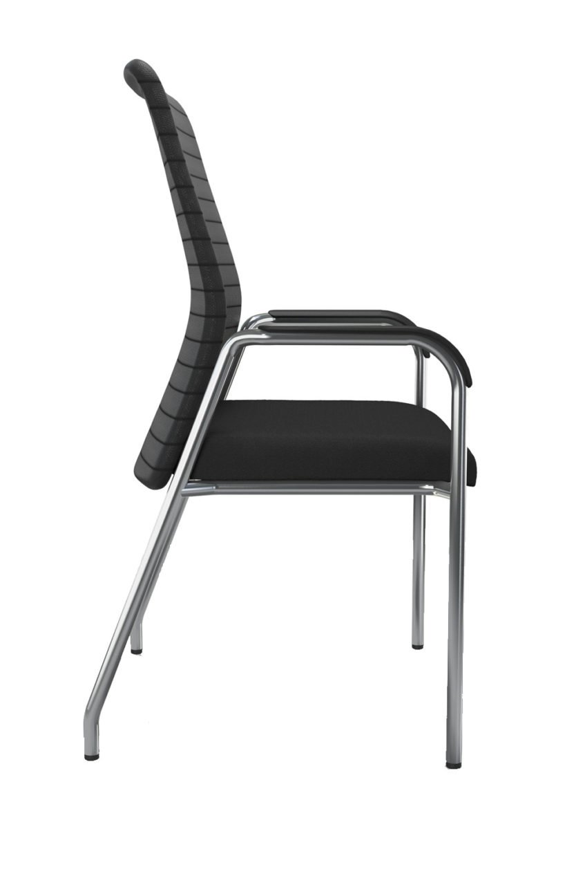 iCentric Mesh Guest Chair with Arms from ergoCentric. Equipped with Black Frame and Beige Seat