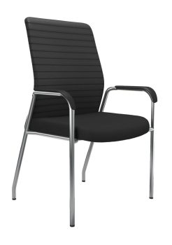 iCentric Mesh Guest Chair with Arms from ergoCentric. Equipped with Black Frame and Beige Seat